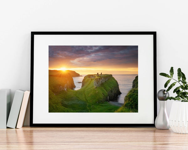 Dunseverick Castle A4 Mounted Print