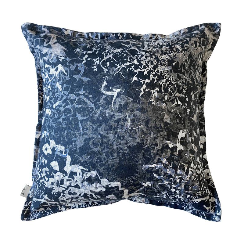 Luxury Irish Linen 40cm Helico Blue Vibrant Square Cushion