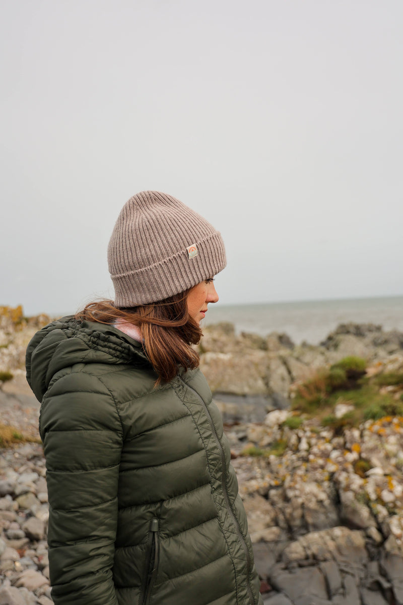 Malin Cashmere + Merino Mix Ribbed Beanie - Willow