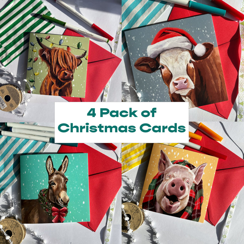 4 Pack of Christmas Cards