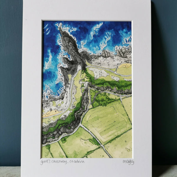 Giant's Causeway Aerial View A4 Print