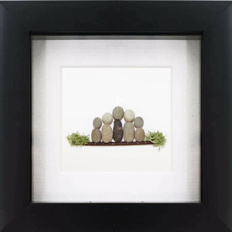 Family of 5 Pebble Art Frame