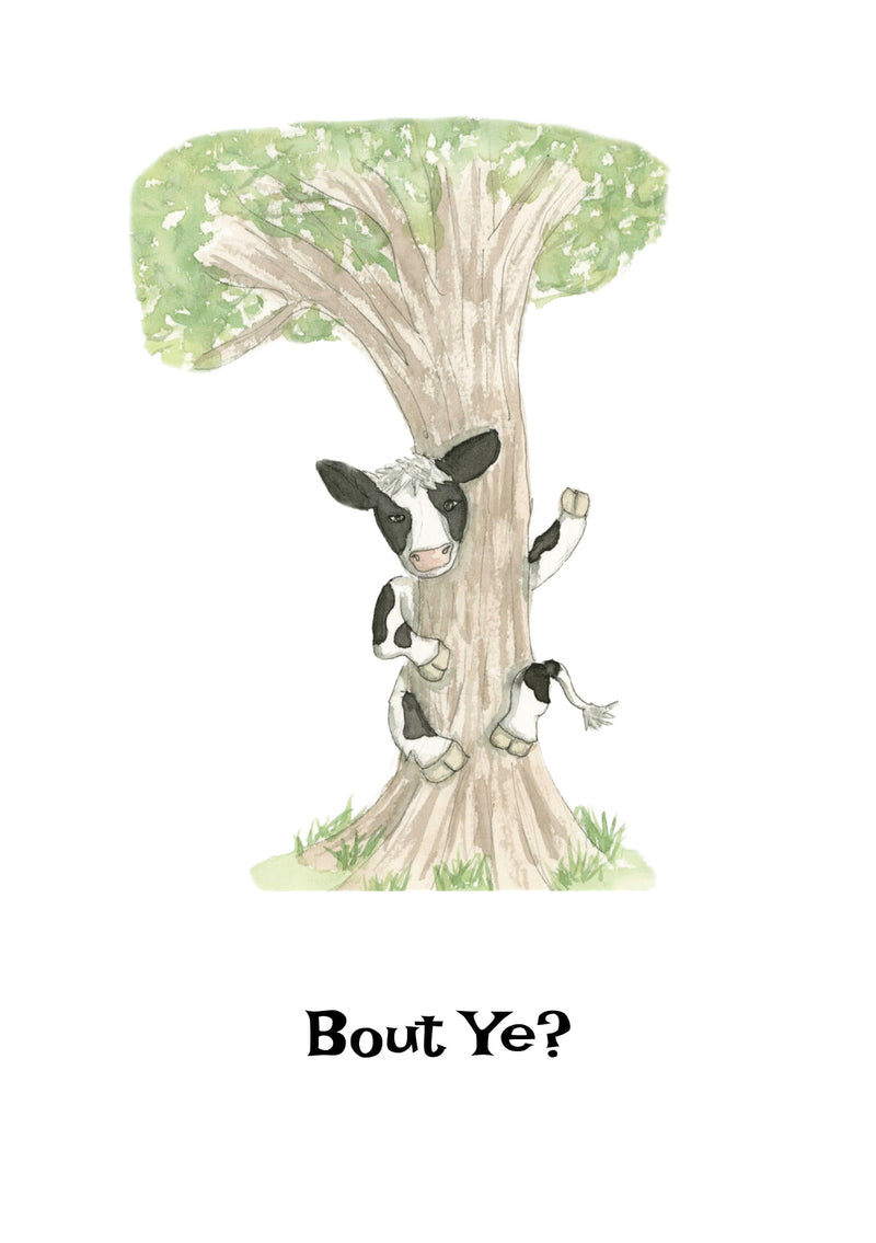 Bout Ye Tote Bag - Northern Irish Sayings Art - Cow Hugging a Tree - Classic Tote Bag