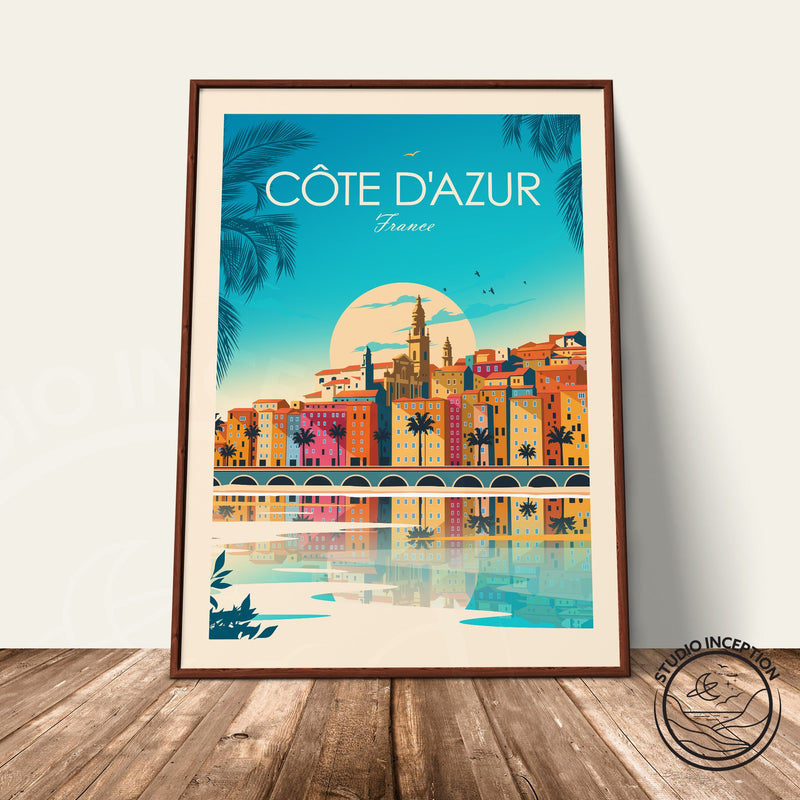 Cote D'Azur France Traditional Style Print