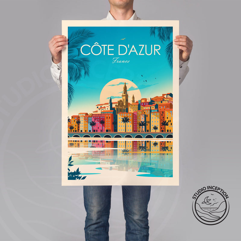 Cote D'Azur France Traditional Style Print