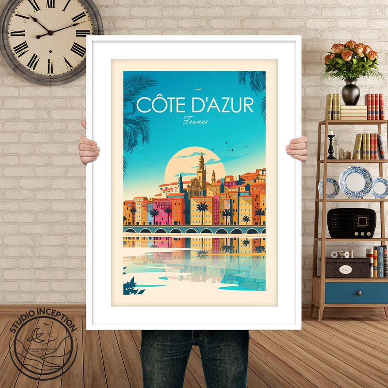 Cote D'Azur France Traditional Style Print