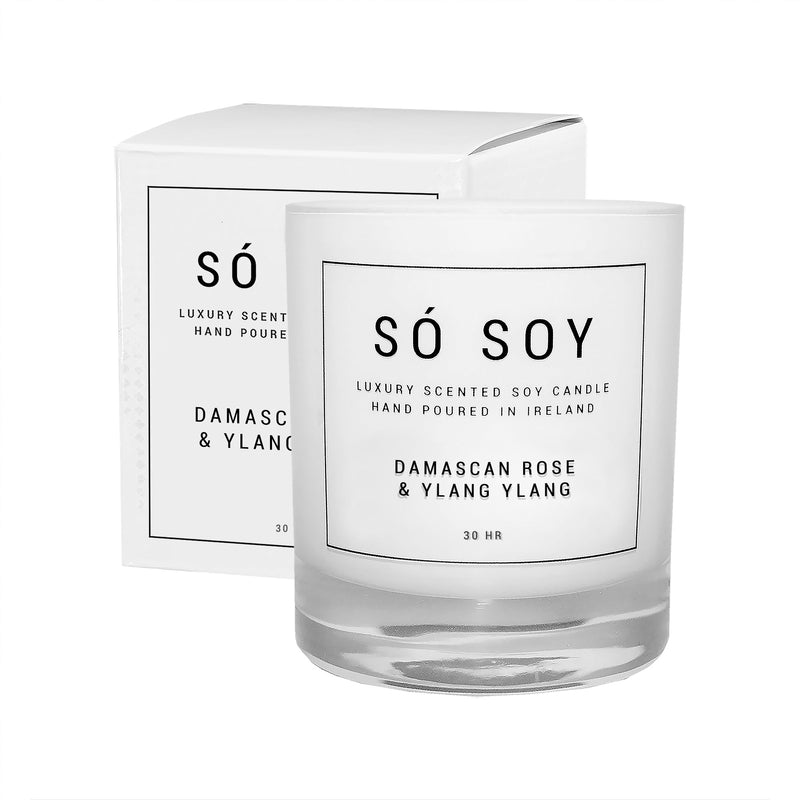 Damascan Rose and Ylang Ylang Candle by So Soy Hand Poured in Ballymoney