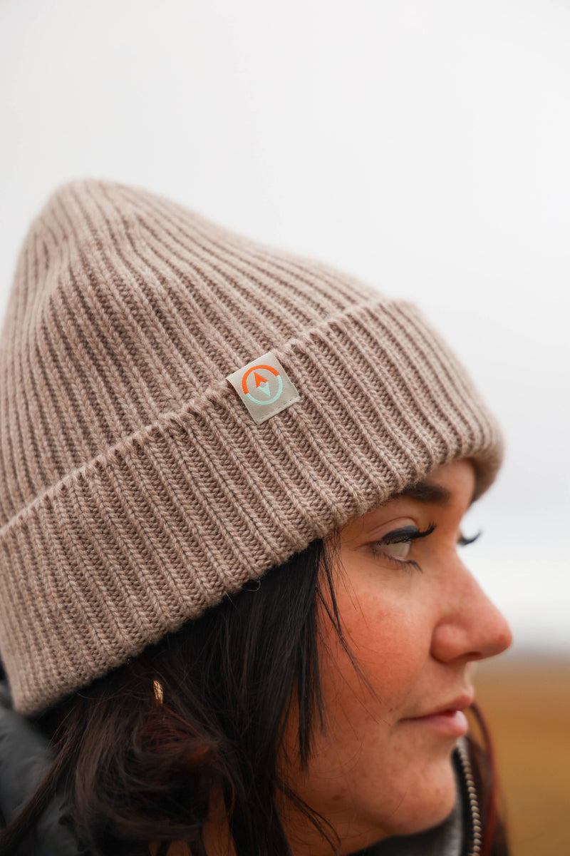 Malin Cashmere + Merino Mix Ribbed Beanie - Willow