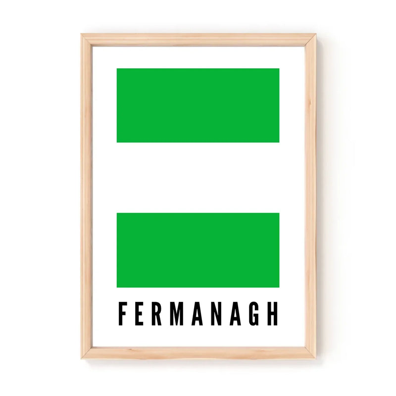 County Fermanagh Flag Style A4 Print - Connect the Dots