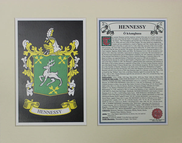 Hennessy - Irish American Surname Heraldry