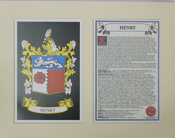 Henry - Irish American Surname Heraldry