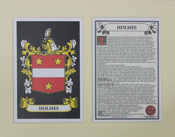 Holmes - Irish American Surname Coat of Arms Heraldry