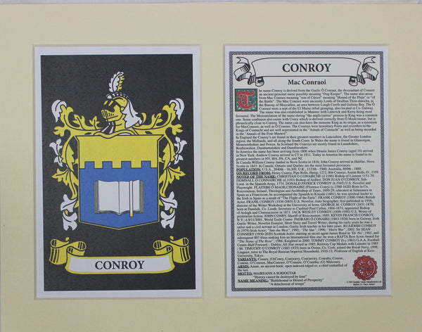 Conroy - Irish American Surname Coat of Arms Heraldry