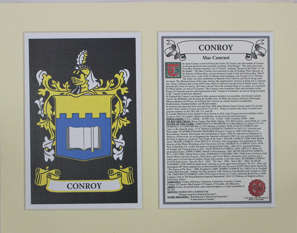 Conroy - Irish American Surname Heraldry