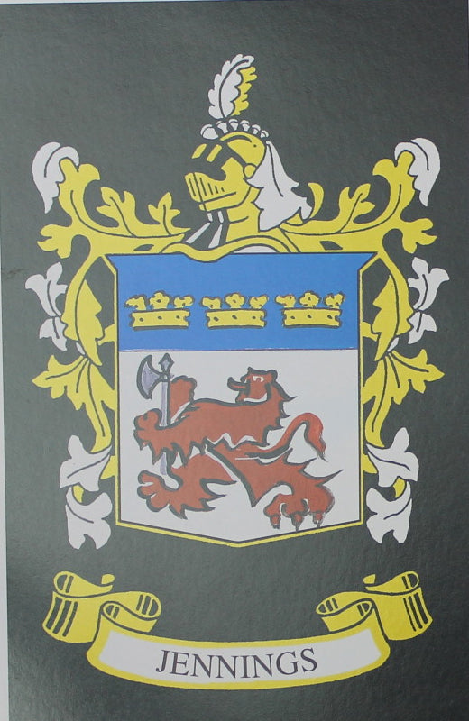 Jennings - Irish American Surname Coat of Arms Family Crest Heraldry