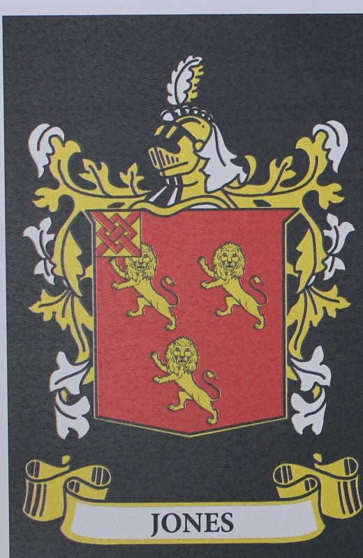 Jones - Irish American Surname Coat of Arms Family Crest Heraldry