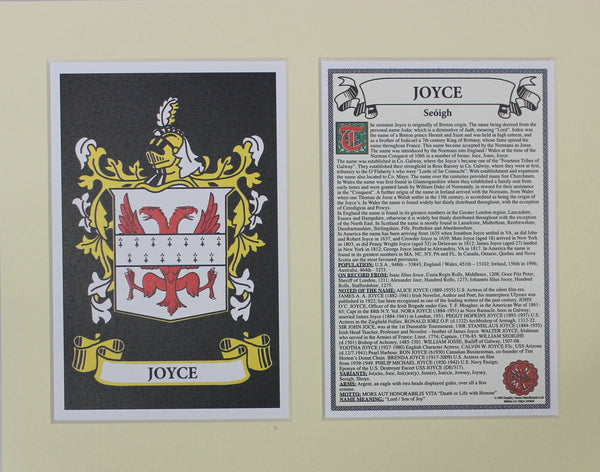 Joyce - Irish Surname Coat of Arms Family Crest Heraldry