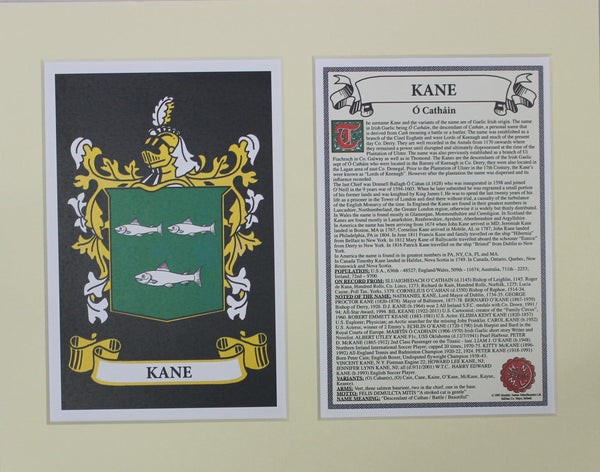 Kane - Irish American Surname Heraldry