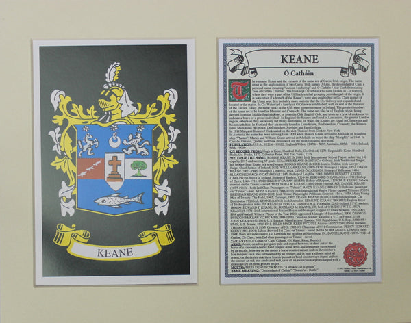 Keane - Irish American Surname Heraldry