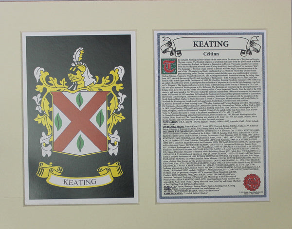 Keating - Irish American Surname Heraldry