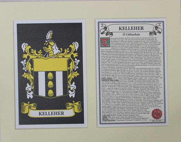 Kelleher - Irish Surname Coat of Arms Family Crest Heraldry