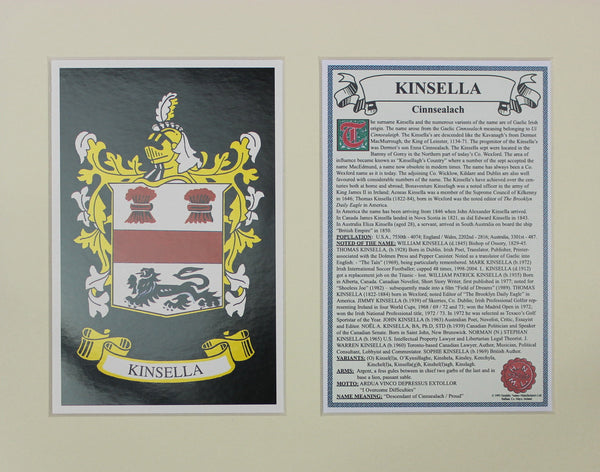 Kinsella - Irish American Surname Heraldry