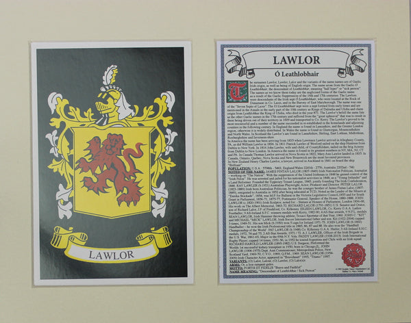 Lawlor - Irish Surname Coat of Arms Family Crest Heraldry