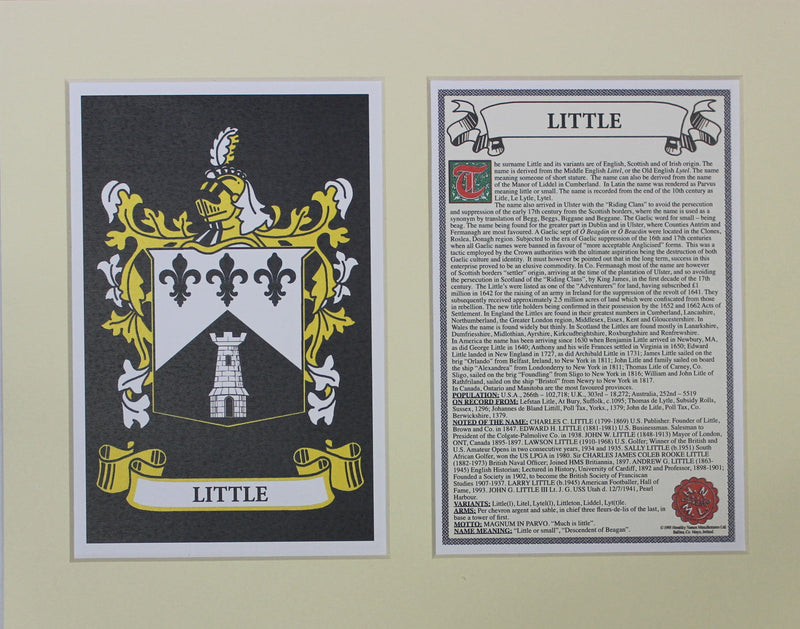 Little - Irish Surname Coat of Arms Family Crest Heraldry