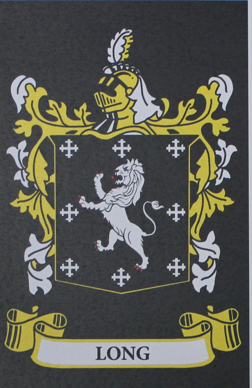 Long - Irish Surname Coat of Arms Family Crest Heraldry