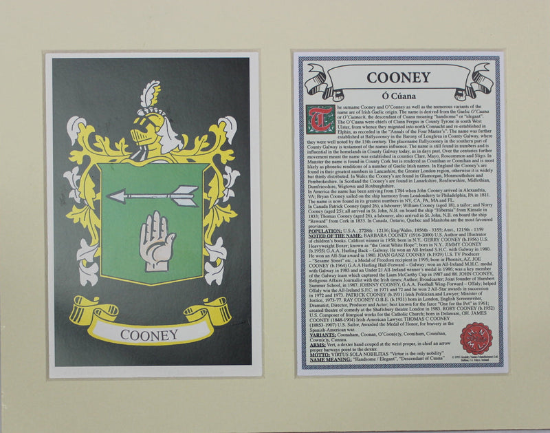 Cooney - Irish Surname Heraldry