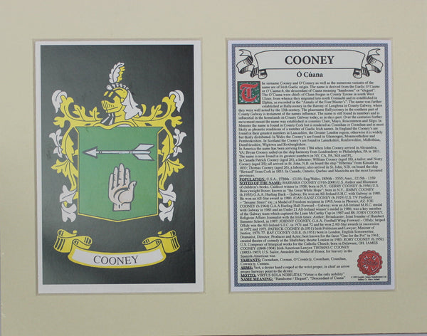 Cooney - Irish American Surname Coat of Arms Heraldry
