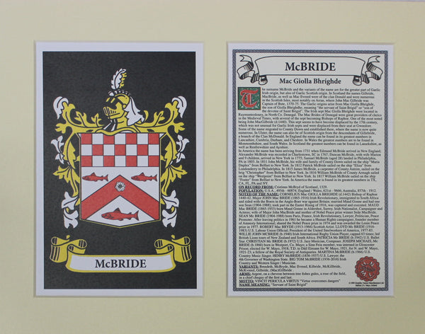 McBride - Irish Surname Coat of Arms Heraldry