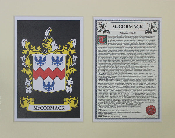 McCormack - Irish American Surname Heraldry