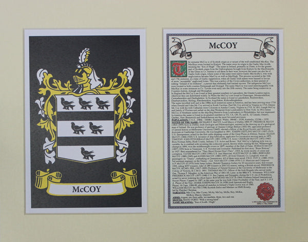 McCoy - Irish American Surname Heraldry