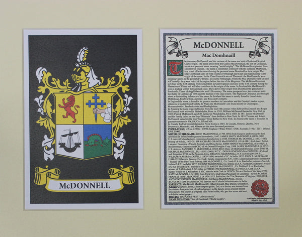 McDonnell - Irish American Surname Heraldry