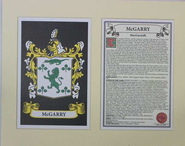 McGarry - Irish American Surname Heraldry