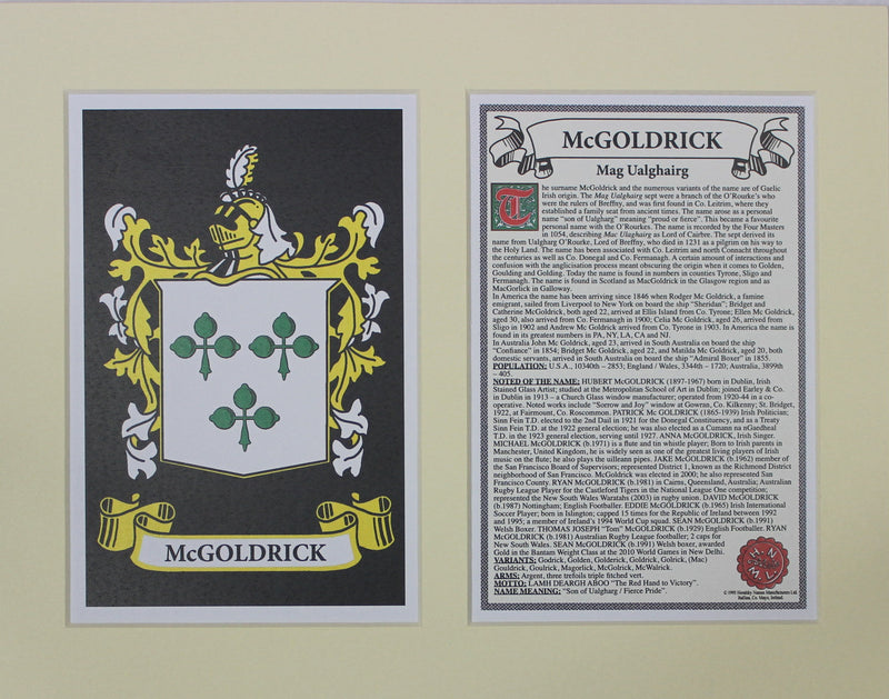 McGoldrick - Irish Surname Heraldry