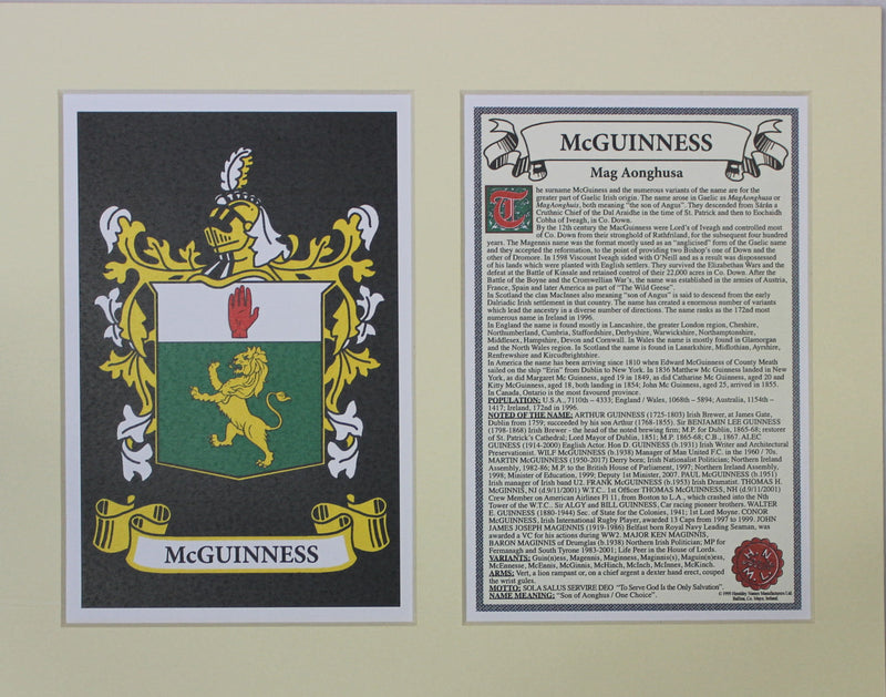 McGuinness - Irish American Surname Heraldry