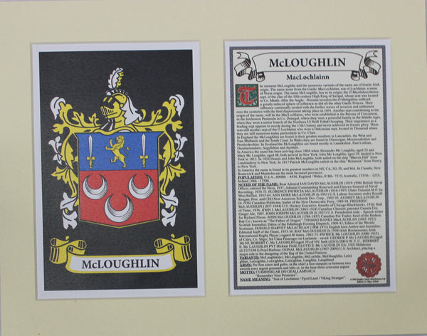 McLoughlin - Irish American Surname Heraldry