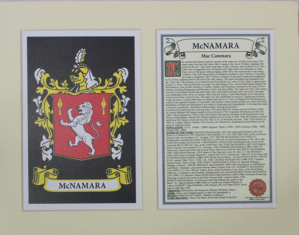 McNamara - Irish Surname Coat of Arms Family Crest Heraldry