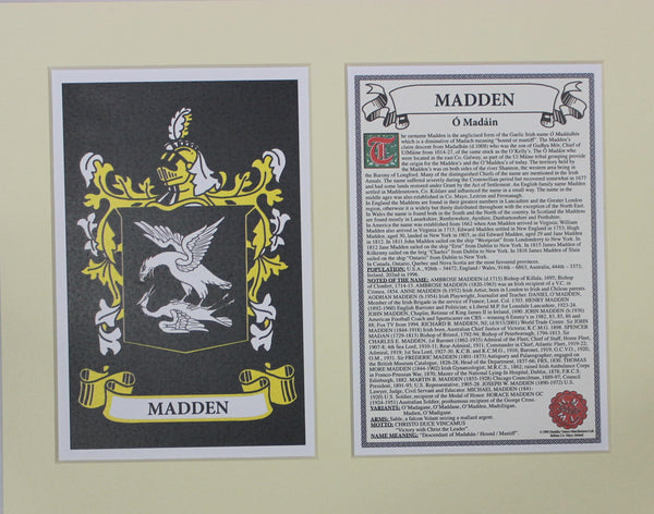 Madden - Irish American Surname Heraldry