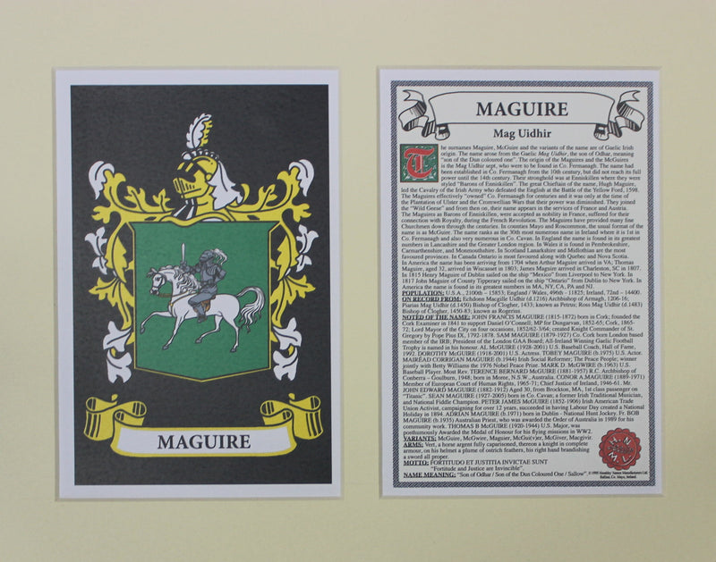 Maguire - Irish American Surname Heraldry