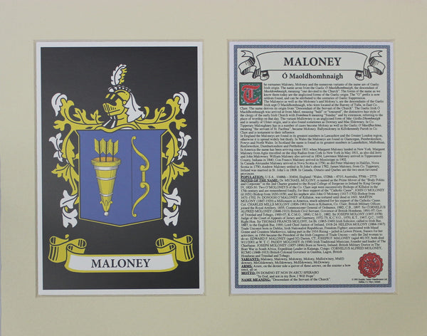 Maloney - Irish Surname Coat of Arms Family Crest Heraldry