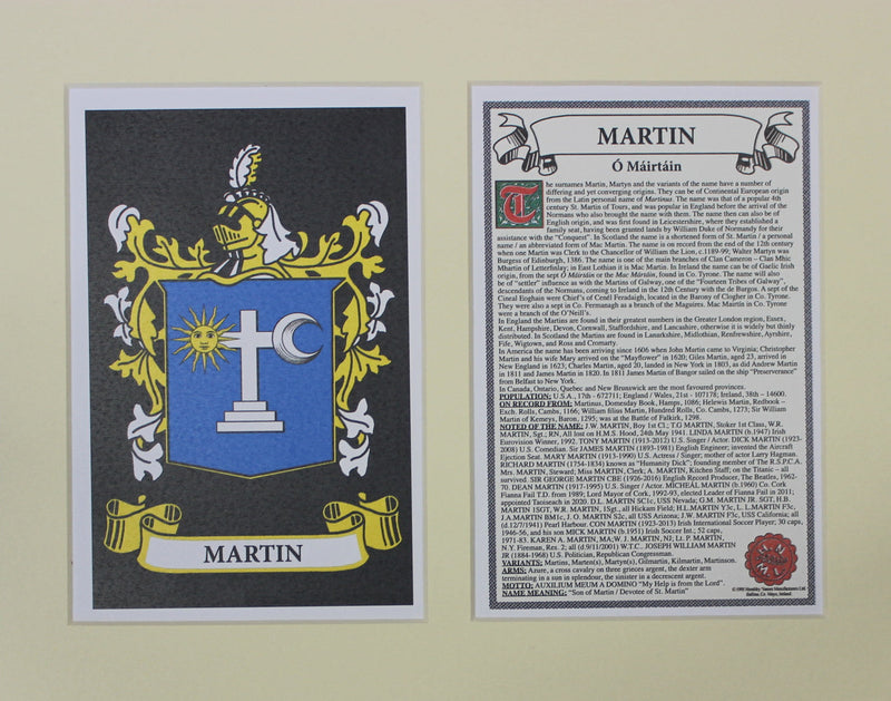 Martin - Irish American Surname Heraldry