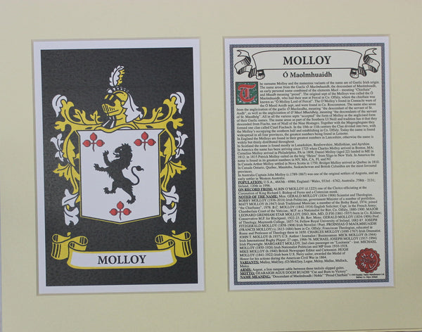 Molloy - Irish American Surname Heraldry