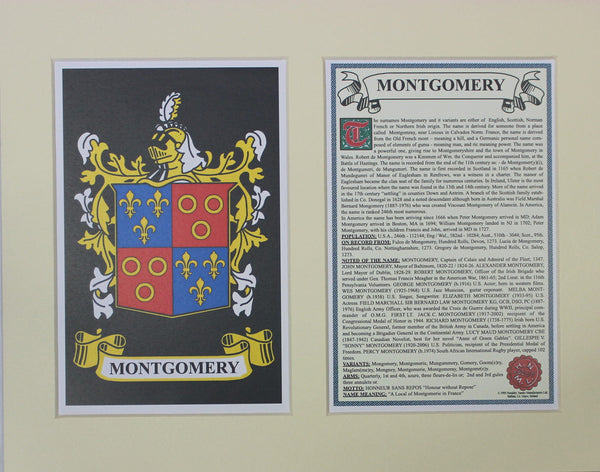 Montgomery - Irish Surname Coat of Arms Family Crest Heraldry