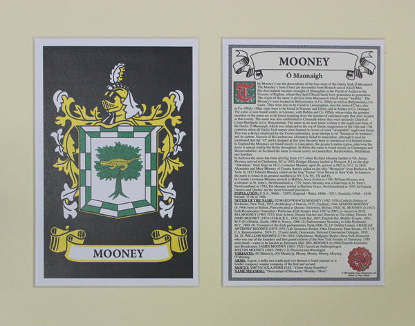 Mooney - Irish American Surname Coat of Arms Heraldry
