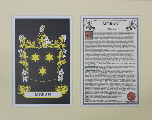 Moran - Irish Surname Coat of Arms Heraldry