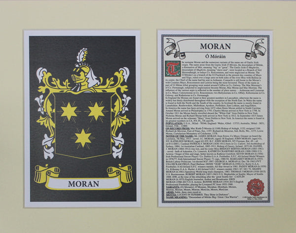 Moran - Irish American Surname Heraldry