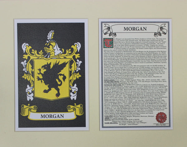 Morgan - Irish American Surname Coat of Arms Heraldry
